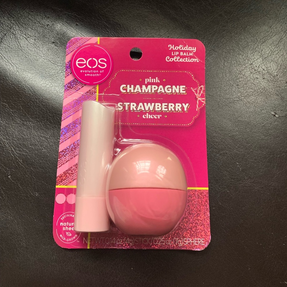EOS Strawberry Cheer and  Pink Champagne Lip Balm